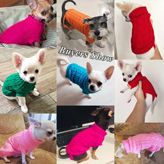 Winter Warm Dog Sweaters Pet Clothes for Small Dogs Soft Woolly Cats Sweater Coat Clothing for Chihuahua Puppy Cat Jacket