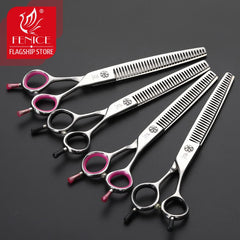 Fenice Japan 440C stainless steel 6.75/7 inch pet dog grooming scissors thinning shears for dogs thinning rate 70%