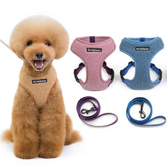 Puppy Dog Harness with Leash Set Adjustable Dog Cats VestHarness  Breathable Chest Strap Leash Harnesses With Traction Rope