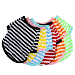 Classic Stripe French Bulldog Shirt Cheap Dog Clothes For Small Dogs Summer Chihuahua Tshirt Cute Puppy Vest Yorkie Pet Clothes