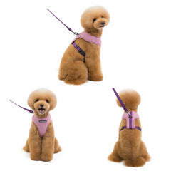 Puppy Dog Harness with Leash Set Adjustable Dog Cats VestHarness  Breathable Chest Strap Leash Harnesses With Traction Rope