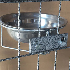 Hanging Stainless Steel Dog Bowl Wall Mounted Cat Pet Water Food Container Feeder Fixed Metal Holder Support Anti-overturn 23cm