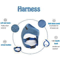 Puppy Dog Harness with Leash Set Adjustable Dog Cats VestHarness  Breathable Chest Strap Leash Harnesses With Traction Rope