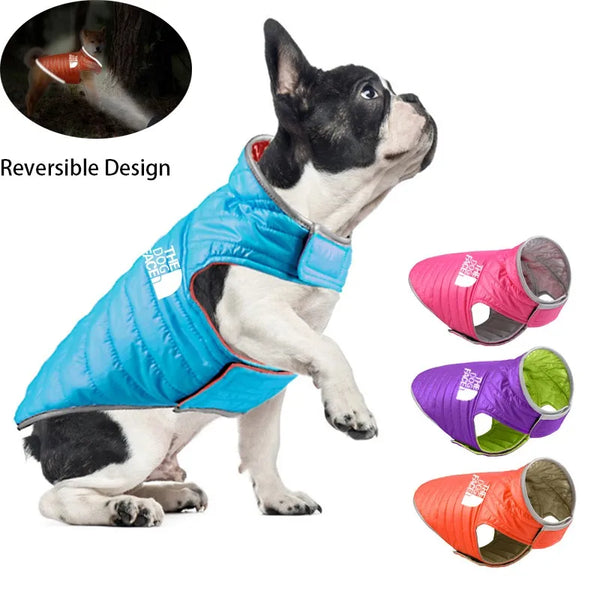 Winter Dog Light Down Jacket Double-sided Warm Waterproof Pet Dogs Clothes Reflective For Puppy Ropa Perro Dogs Coats Perro Pug