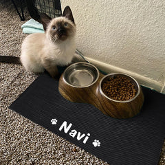 Rectangle Dog Mat Cat Waterproof Pet Mat For Food And Water PU Leather Material Anti-slip Easy To Clean Custom Name Pet Placemat