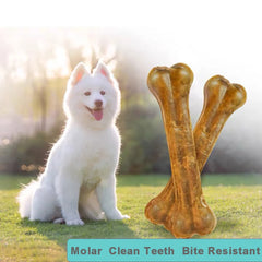 2021 New Dog Toys Bones Pet Chew Toothbrush Small Large Dogs Cowhide Treats Puppy Chewing Bone Toy For Dental Care Accessories