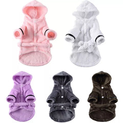 Soft Quick Drying Pet Pajama With Hood Thickened Luxury Soft Cotton Hooded Bathrobe Super Absorbent Dog Bath Towel Pet Supplies