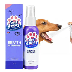 60ml Oral Spray for Dogs Cat Breath Freshener Spray Safe Pets Fresh Breath Dental Spray for Dogs and Cats without Brushing