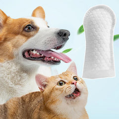 Safe  Soft Pet Teeth Cleansing Finger Wipes Dental Care Wipes Practical Dog Teeth Wipes Multipurpose   for Puppy