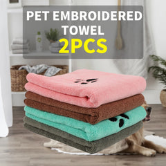 Wholesale Microfiber Pet Embroidered Towel Dog Bath Towel Absorbent Soft Cat Towel