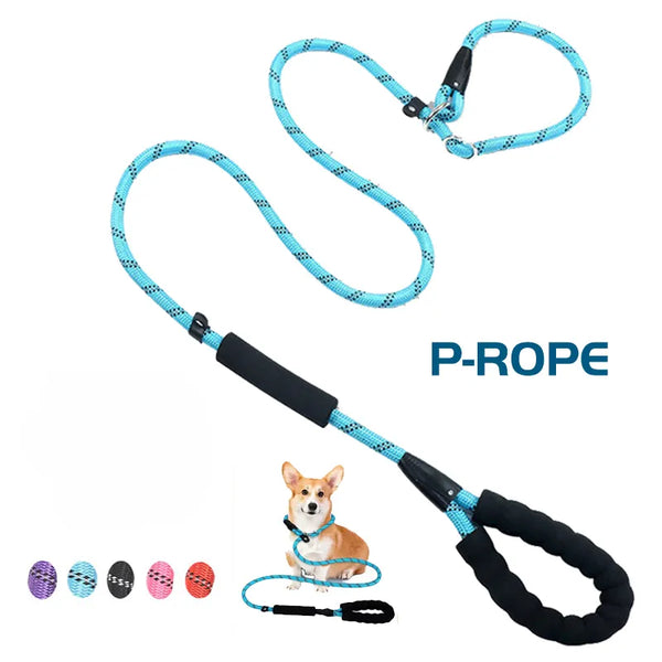 1.2m P Dog Leash Reflective Double Handle Pet Leash Training Puppy Small Medium Large Big Dogs Lead Nylon Slip Rope Strong Stuff