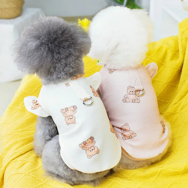 Spring Summer Pet Cotton Vest with Traction Buckle Puppy Dog Cute Sleeveless Clothes For Small Dog Chihuahua Pet Tshirt Clothes