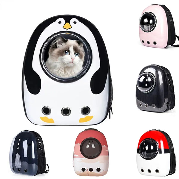 Pet Cat Backpack Breathable Cat Outdoor Travel Carrier Bag Space Capsule Cage Portable Cat Package Travel With Cat Accessories