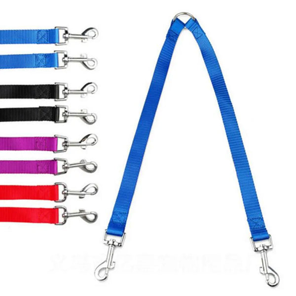 Double Twin Dual Coupler Dog Leash Two in One Strong Nylon V Shape Pet Dog Leash Colorful Two Ways Pet Lead