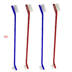 2pcs Cleaning Supplies Oral Hygiene Dog Cat Manual Pet Toothbrush Double-end Dental Care