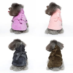 Soft Quick Drying Pet Pajama With Hood Thickened Luxury Soft Cotton Hooded Bathrobe Super Absorbent Dog Bath Towel Pet Supplies