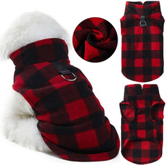 Fleece Dog Vest Red Lattice Vest Pet Warm Casual Pet Supplies Comfortable  Vest Polar Fleece XL Pug Yorks Coat Winter Dog Tshirt