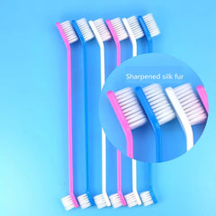 Clean Breath Two-headed Toothbrush Dog Cat Pet Hygiene Teeth Care Pet Toothbrush 2022 New Duel End Dog Cat Dental Pet Grooming