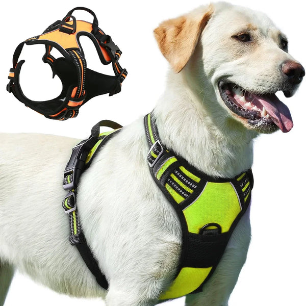 Big Dog Harness With Handle No Pull Harness Short Leash Vest Reflective Chest Back For Medium Large Dogs Walking Pet Accessories