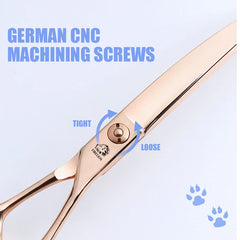 FIRELION Professional VG10 6.5/7.0/7.5 Inch Dog Grooming Curve Cutting Scissors Animal Gold Pet Super Curved Scissors for Dogs