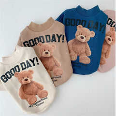 Autumn Winter Puppy Hoodie Clothing Cartoon Bear T Shirt Vest Cat Sweater Small Medium Big Dog Sport Shirt Pet Vest Pet Clothes