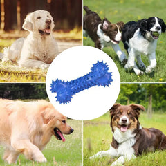 Pet Dog Toys Chew Squeaky Rubber Toys Funny Thorn Bones Shape Molar Chew Toys For Dogs Interactive Training Cleaning Teeth