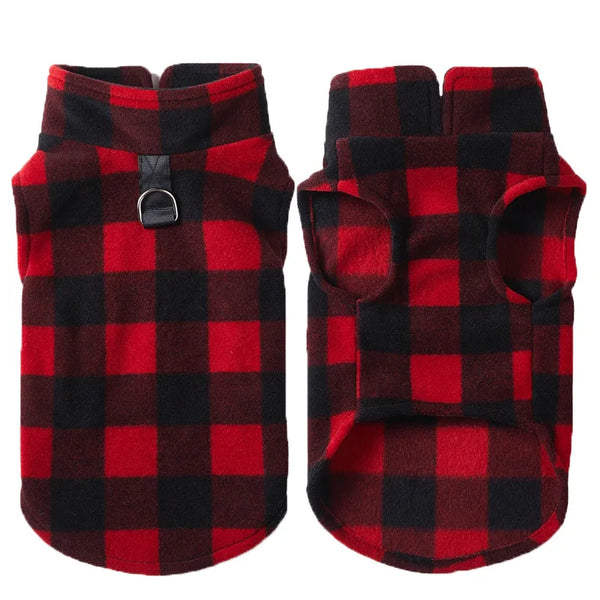 Fleece Dog Vest Red Lattice Vest Pet Warm Casual Pet Supplies Comfortable  Vest Polar Fleece XL Pug Yorks Coat Winter Dog Tshirt