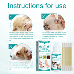 Pet Ear Cleansing Oil Ear Cleaner for Dogs and Cats Removing Mites and Odors Effectively Cleanse Prevents Itching Pet Eye Care