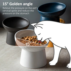 Cat Nordic Style Food Water Bowl Pet Animal Ceramic Eating Dishes High Foot Raised Puppy Cats Matte Bowls Elevated Dog Bowls