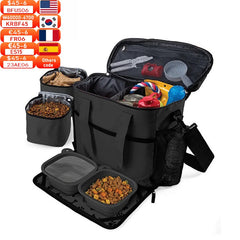 Outdoor Dog Organizer Bag With Bowl Set Traveling Storage Bag Large Multi-Function Pockets Pet Food Container Bag Dog Backpack