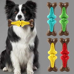 Pet Chew Toys Simulated Bones Teeth Cleaning Bite Resistant Interactive Teething Toy Soft Rubber Bone Balls Donuts for Dogs