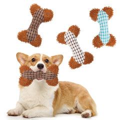 Lovely Plush Pet Dog Toy Bones Daily Fun and Teeth Clean Dog Entertainment Funny Dog Squeaky Bone Toy For Pet Puppy Chew