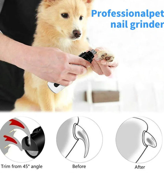 Electric Dog Nail Clippers Grinders Rechargeable USB Charging Pet Quiet Cat Paws Nail Grooming Trimmer Tools