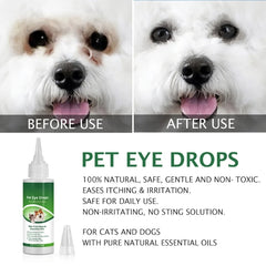 D0AD 60ml Pet Eye Drops Dogs Cats Eyes Tear Stain Remover Dirt Eliminate Anti-Inflammatory Bactericidal Eyes Care Cleaner