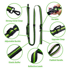 Hands Free High Qulity Retractable Hands Free Dog Leash For Running Dual Handle Bungee Leash Reflective For Large Pet Supplies