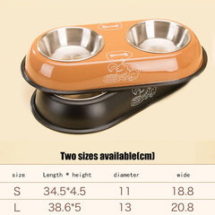 Pet Dog Duble Bowl Kitten Food Water Feefer Stainless Steel Small Dogs Cats Drinking Dish Feeder for Pet Supplies Feeding Bowls