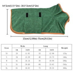 Dog Towel Microfiber  Dog Bathrobe Prevents Water Splashes Pet Towel Absorbent Cat Towel Pet Cleaning