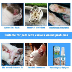 Pet Wound and Skin Care Spray to Clean Cuts and Wounds for cats, Dogs