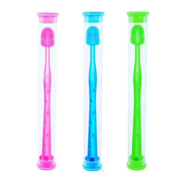 Dog Toothbrush for Pet Cat Tooth Cleaning Soft Bristle Toothbrush Rotatable Deep-Clean Pets Dental Care Toothbrushes 6XDE