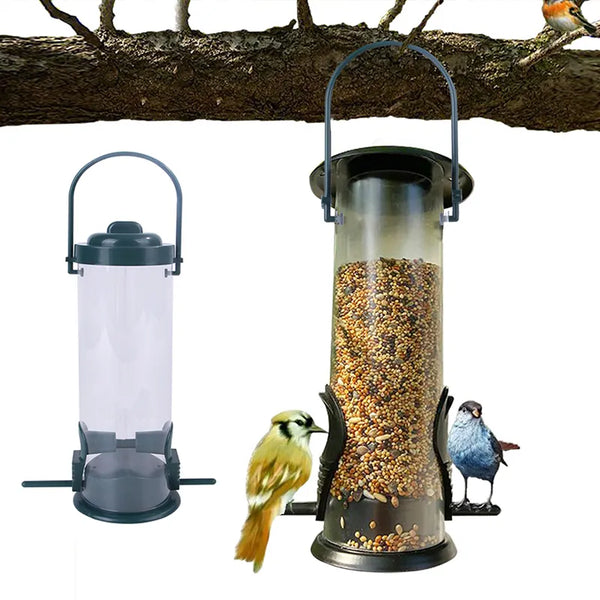 Pet Bird Feeder Feed Station Hanging Garden Plastic Birds Food Dispenser Feeders Outdoor Tree Garden Decoration