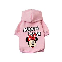 New Disney Winter Pet Dog Clothes Mickey Minnie Dogs Hoodies Warm Cotton Puppy Small Medium Dogs Sweatshirt French Bulldog Perro