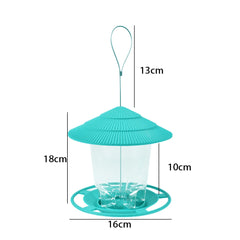 New Waterproof Gazebo Hanging Wild Bird Feeder Outdoor Container with Hang Rope Feeding House Type  Pet Bird Feeder