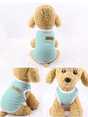 Spring Summer Classic Breathable Stripe Dog Shirt Cute Vest For Small Dogs Pet Clothes French Bulldog Yorkshire Chihuahua Tshirt