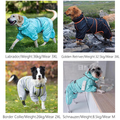 Dog Raincoat for Large Dogs Soft Breathable Snow-Proof Windproof Pet Rain Jacket Safety Waterproof Outdoor Dog Coat with Legs