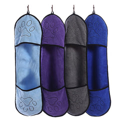 Pocket Dog Bath Towel Microfibre  Dog Towel High Absorbency Cat Towel Pet Cleaning Products Dog Supplies