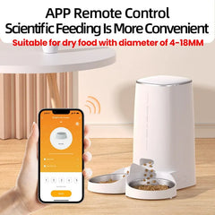 ROJECO Automatic Cat Feeder Pet Smart Cat Food Kibble Dispenser Remote Control WiFi Button Auto Feeder For Cats Dog Accessories