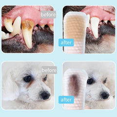 Safe  Soft Pet Teeth Cleansing Finger Wipes Dental Care Wipes Practical Dog Teeth Wipes Multipurpose   for Puppy