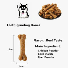 Dog Teeth-grinding Bones for Freshening Breath Reducing Tartar Preventing Ripping Clothing Toy Healthy Snacks Beef-flavored Chew