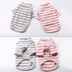 Warm Knitted Pet Clothes Classic Stripe Hoodies Small Medium Dog Cat Shirt Sweaters Teddy French Bulldog Chihuahua Winter Outfit