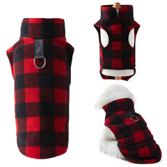 Fleece Dog Vest Red Lattice Vest Pet Warm Casual Pet Supplies Comfortable  Vest Polar Fleece XL Pug Yorks Coat Winter Dog Tshirt